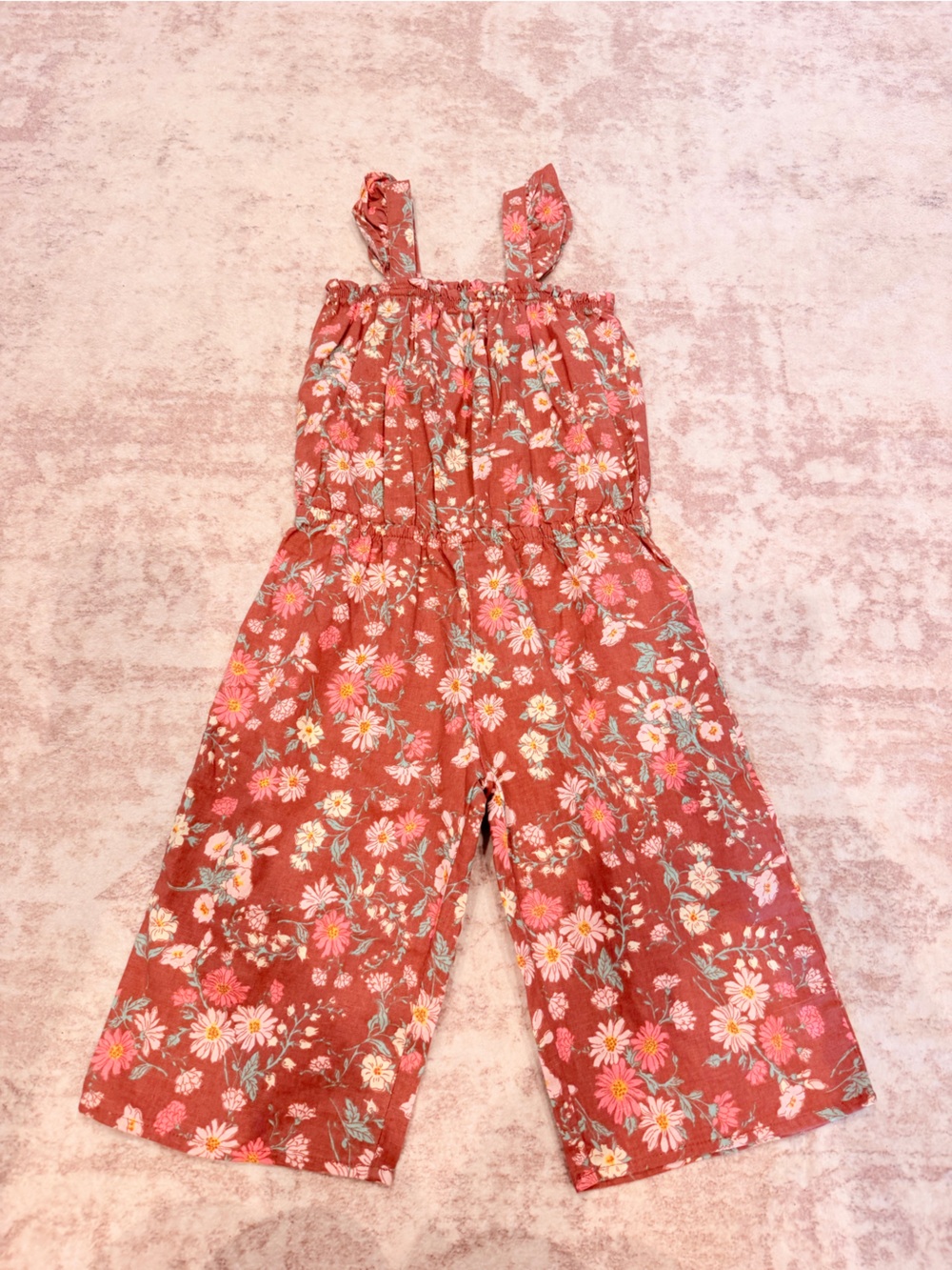 OshKosh B'gosh Rust Floral Wide-Leg Pants